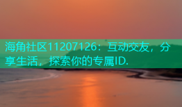 海角社区11207126：互动交友，分享生活，探索你的专属ID.