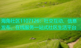 海角社区1107126：社交互动、信息发布、在线服务一站式社区生活平台