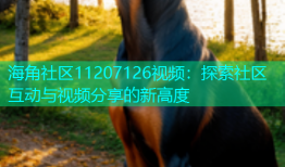 海角社区11207126视频：探索社区互动与视频分享的新高度