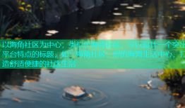 以海角社区为中心，类似于海湾社区，可以设计一个突出平台特点的标题，如：海角社区：您的海湾生活中心，打造舒适便捷的社区生活