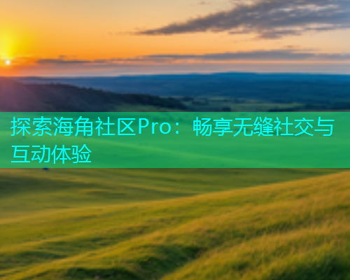 探索海角社区Pro：畅享无缝社交与互动体验