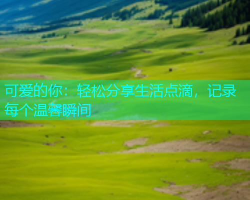 可爱的你：轻松分享生活点滴，记录每个温馨瞬间