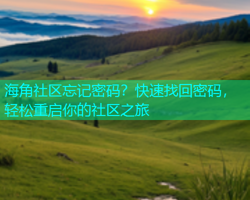 海角社区忘记密码？快速找回密码，轻松重启你的社区之旅