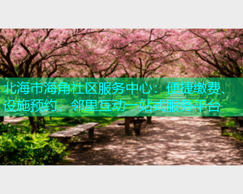 北海市海角社区服务中心：便捷缴费、设施预约、邻里互动一站式服务平台